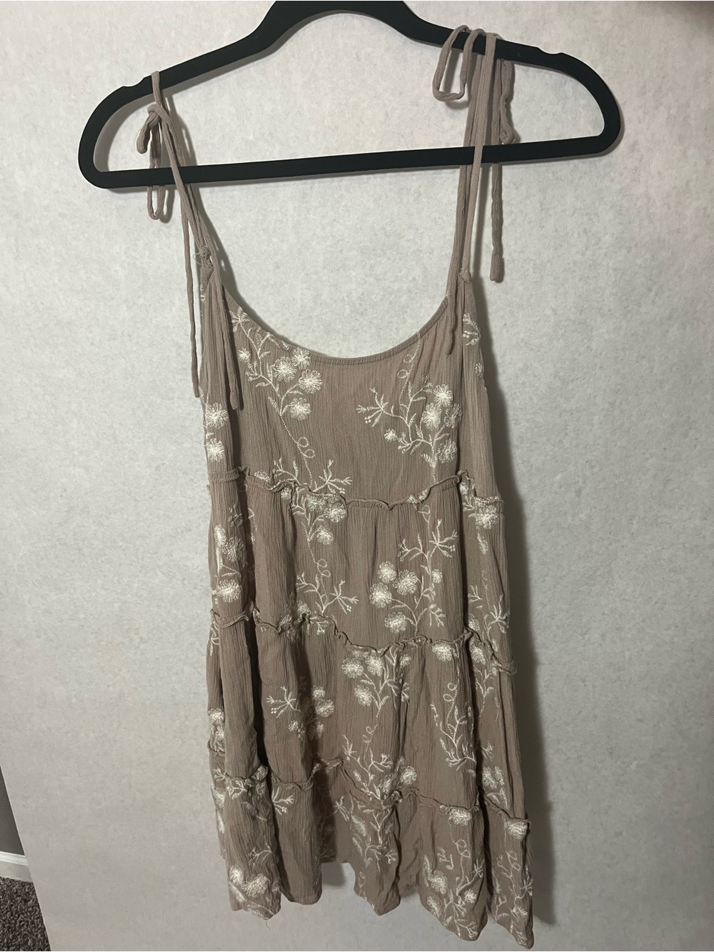 Speechless Taupe Floral Embroidered Mini Dress - Picture 3 of 5